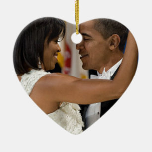 Barack and Michelle Obama Ceramic Tree Decoration
