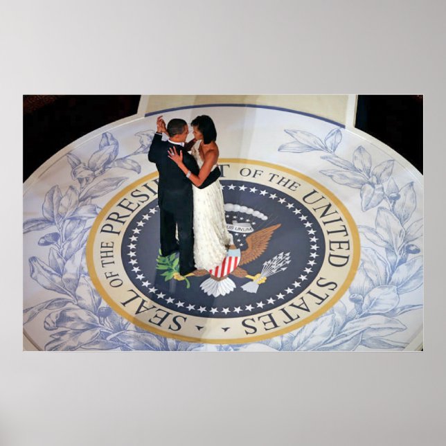 Barack and Michelle Obama dancing Inaugural Ball Poster (Front)