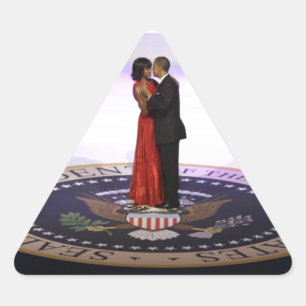 Barack and Michelle Obama Triangle Sticker