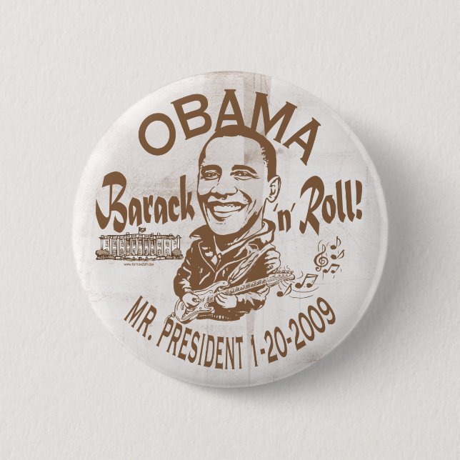 Barack and Roll 2009 Inauguration Button (Front)