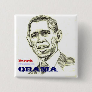 Barack Hussain Obama Square Button