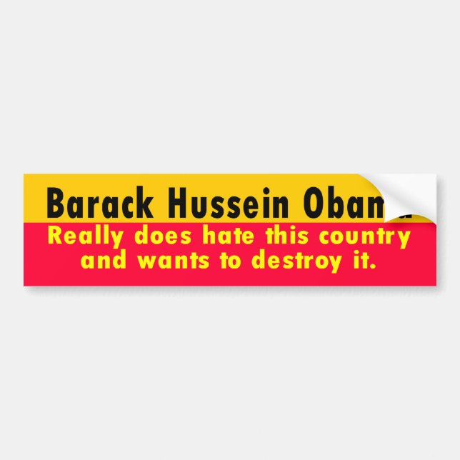 Barack Hussein Obama Bumper Sticker (Front)