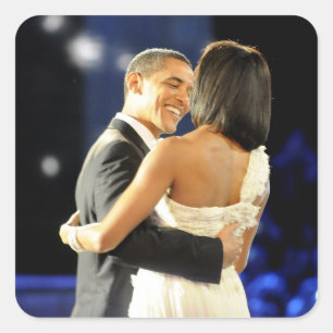 Barack & Michele Obama Square Sticker