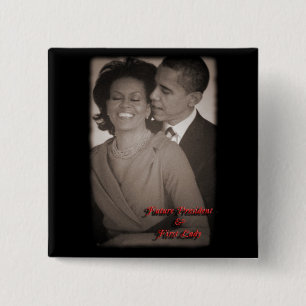 BARACK & MICHELLE OBAMA BUTTON