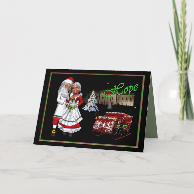 Barack & Michelle Obama Christmas Holiday Card (Front)