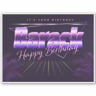 Barack Name Vorname lila retro Sticker Geburtstag
