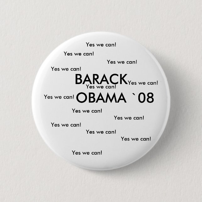 BARACK OBAMA `08 Button (Front)