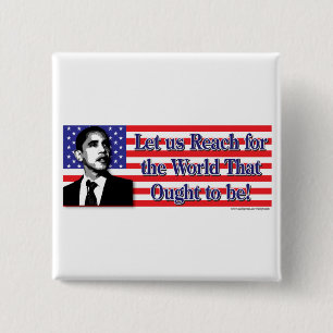 Barack Obama 15 Cm Square Badge