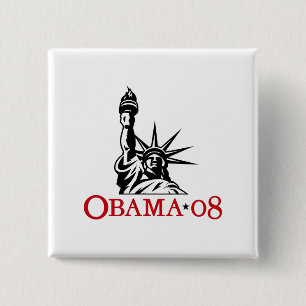 Barack Obama 2008 Statue of Liberty Button
