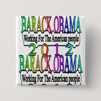 BARACK OBAMA 2012 15 CM SQUARE BADGE