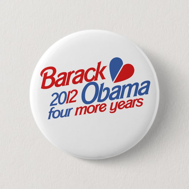 Barack Obama 2012 6 Cm Round Badge (Front)