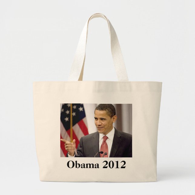 Barack Obama 2012 Large Tote Bag (Front)