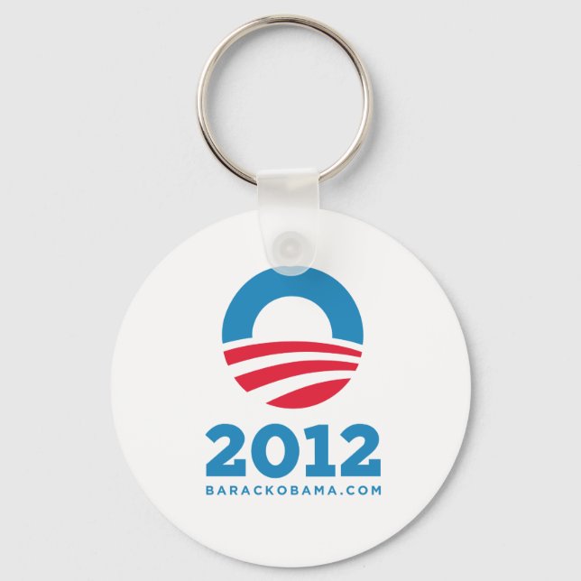 Barack Obama 2012 "O" (White) Key Ring (Front)