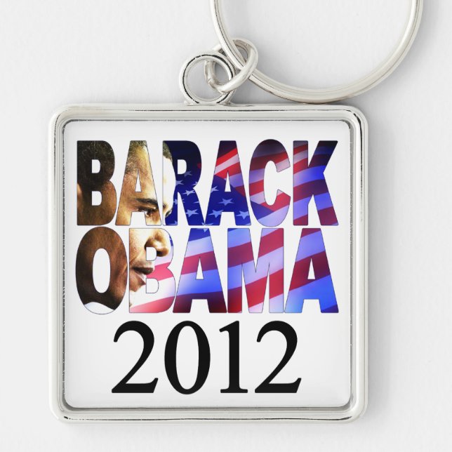 Barack Obama 2012 Profile Cutout Keychain (Front)