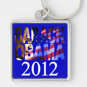 Barack Obama 2012 Profile Cutout Keychain