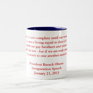 Barack Obama 2013 Inauguration Speech Two-Tone Coffee Mug
