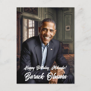 Barack Obama 44th President Birthday Postcard