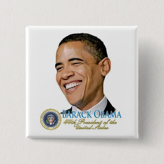 Barack Obama 44th President Square Button