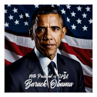 Barack Obama 44th President & USA Fflag