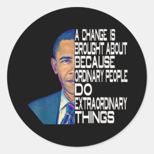Barack Obama 44th Usa President Political Quotes Classic Round Sticker