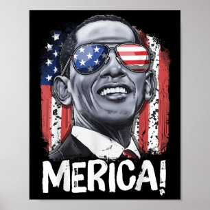 Barack Obama 4th Of July Merica Men Women Usa Amer Poster