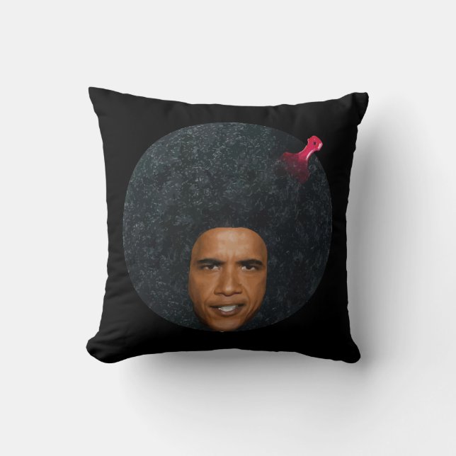 Barack Obama Afro Portrait Stencil Cushion (Front)