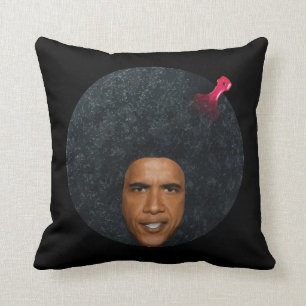 Barack Obama Afro Portrait Stencil Cushion