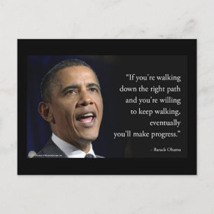 Barack Obama And "Making Progress" Quote  Postcard