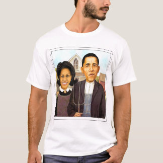Barack Obama and Michelle Obama in American Gothic T-Shirt