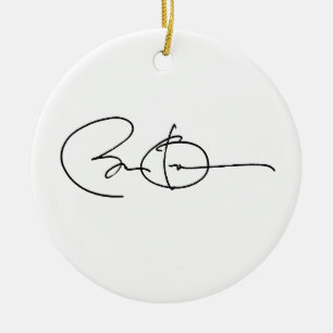 BARACK OBAMA AUTOGRAPH -.png Ceramic Tree Decoration