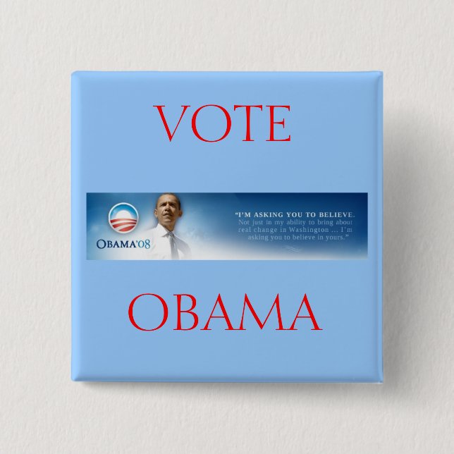 Barack OBAMA - Believe Button (Front)