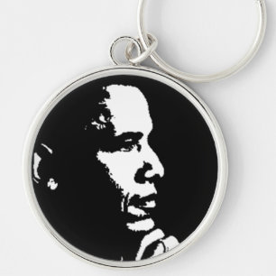Barack Obama Black & White Profile Key Ring