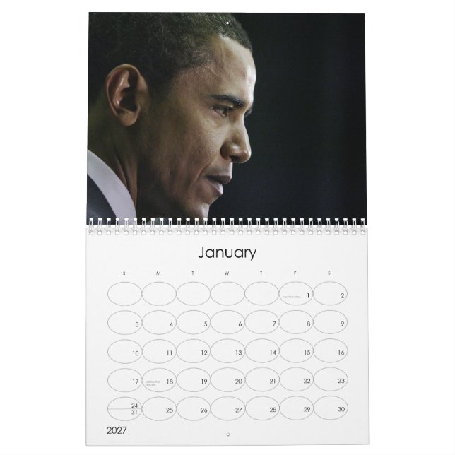 Barack Obama Calendar (Jan 2027)