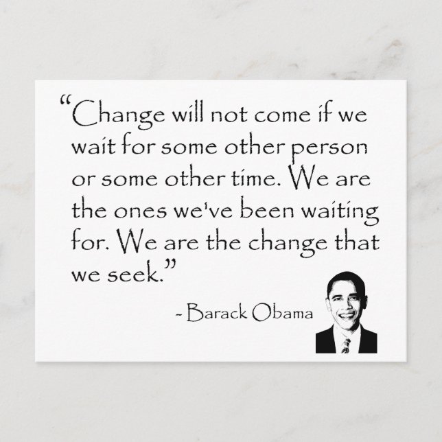 Barack Obama - CHANGE merchandise Postcard (Front)