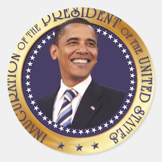 Barack Obama Classic Round Sticker (Front)