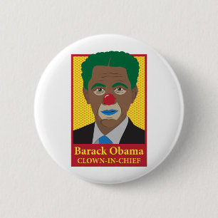 Barack Obama Clown 6 Cm Round Badge