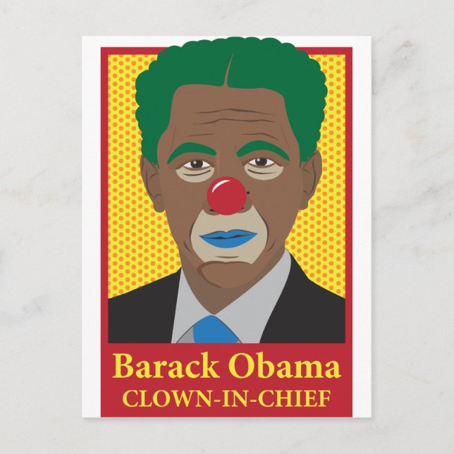 Barack Obama Clown Postcard (Front)