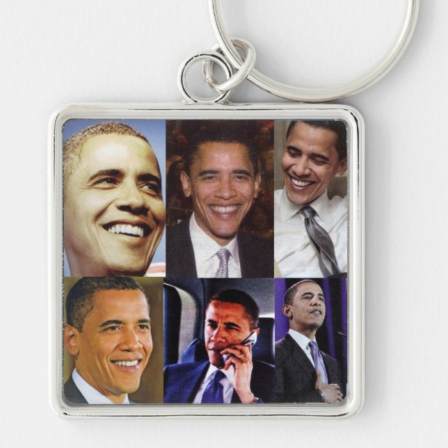 BARACK OBAMA COLLAGE keychain (Front)