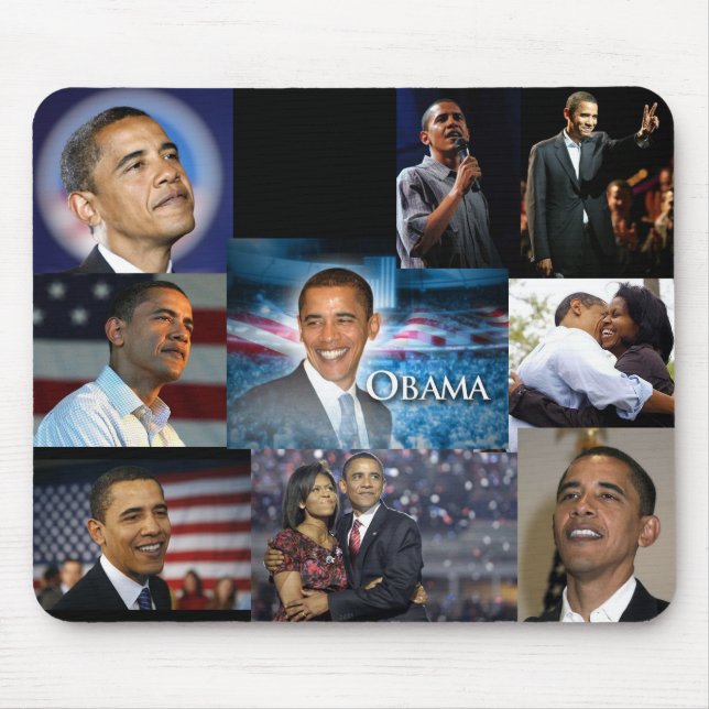 Barack Obama Collage Mouse Pad (Front)