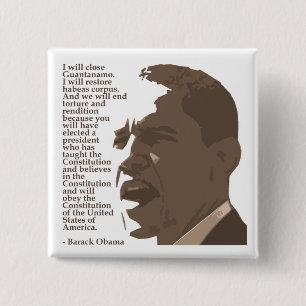 Barack Obama Constitution Quote Square Button