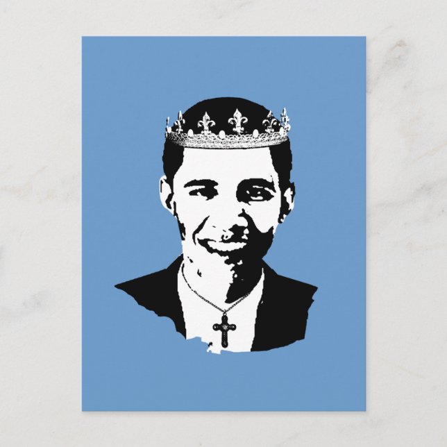 Barack Obama Crown and Cross Postcard (Front)