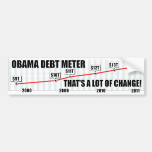 Barack Obama Debt Metre Bumper Sticker