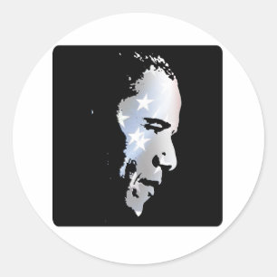 Barack Obama Face Classic Round Sticker
