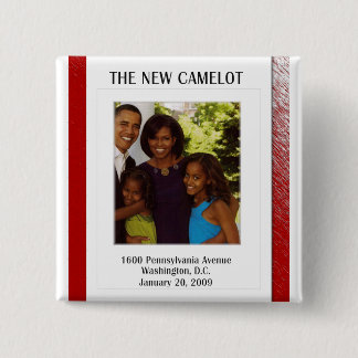 BARACK OBAMA FAMILY INAUGURATION 15 CM SQUARE BADGE