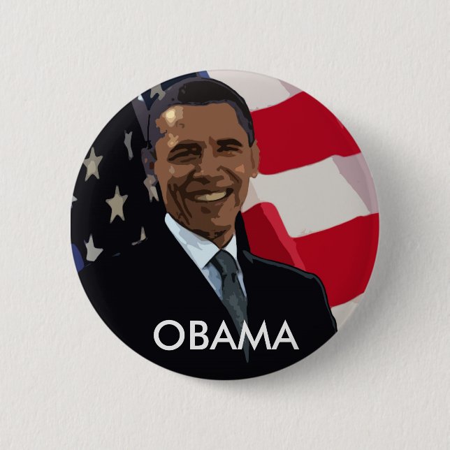 Barack Obama Flag Button (Front)