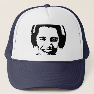 Barack Obama headphones T-shirt Trucker Hat