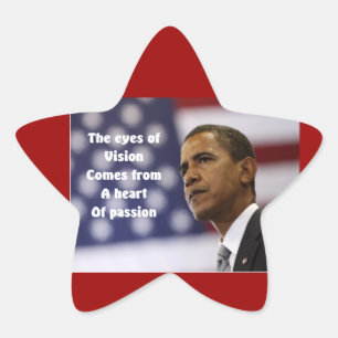 Barack Obama heart of passion Star Sticker