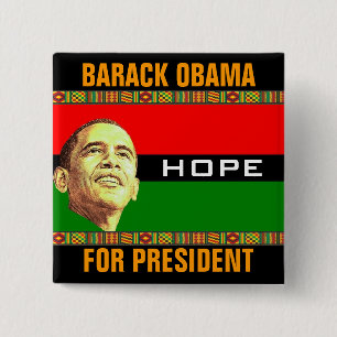 Barack Obama Hope 15 Cm Square Badge