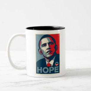 Barack Obama Hope Poster Two-Tone Coffee Mug
