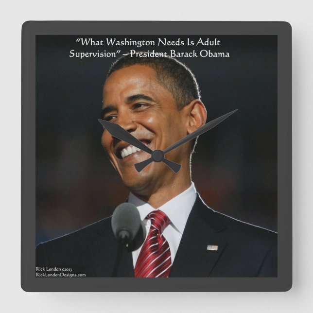 Barack Obama Humor Quote Wall Clock (Front)